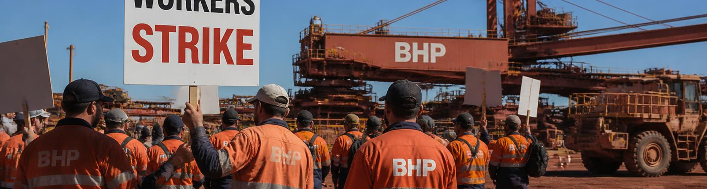 Workers strike at BHP's Port Hedland iron ore hub in first major industrial action in 25 years