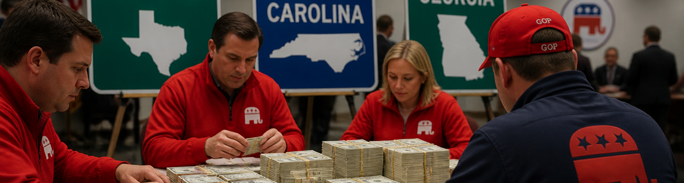 Republicans pour money into battleground states as polls show struggles in red territory