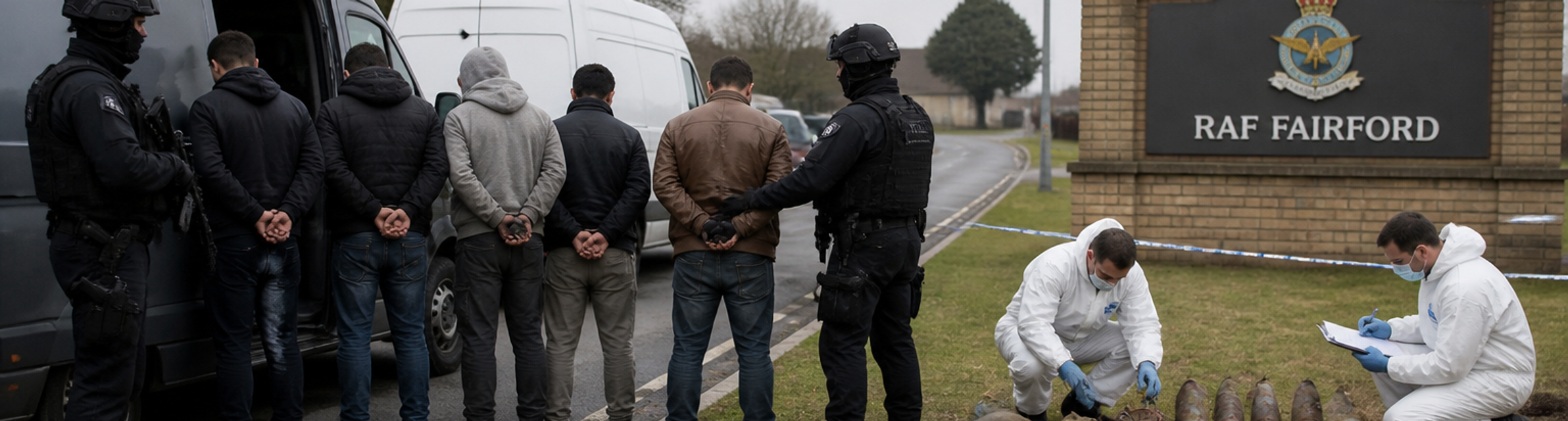 UK police arrest five near RAF Fairford on terrorism charges after explosives found